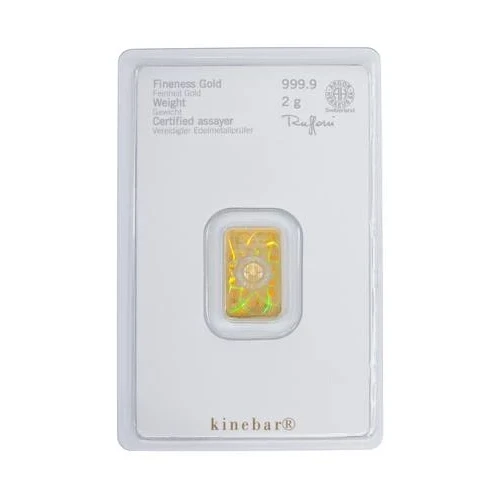 Goldbarren 2 g Kinebar — Heraeus, 999,9/1000