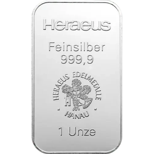 Silberbarren 1 oz — Heraeus, 999/1000